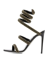 Rebecca Snake Ankle Strap Toe Heel